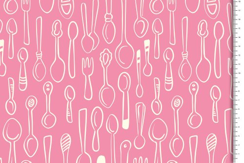 Bio Baumwolle - Silver Spoon - rosa - In my Kitchen - Hamburger Liebe