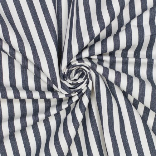 Baumwolle Denim - Laurent Streifen - dunkelblau/naturweiß
