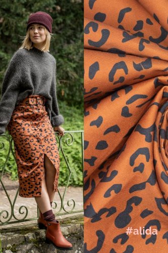 Baumwollstretch - Alida - leopard print - brown - Fibremood