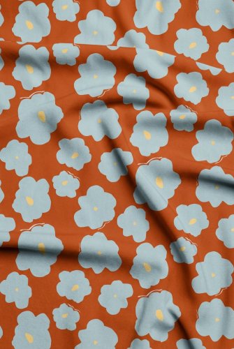 Viskose Twill mit LENZING™ ECOVERO™ Fasern - Like a Flower - tangerine - Mind the Maker