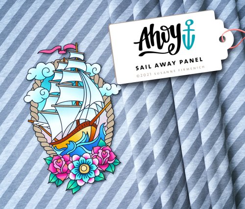 Bio Sweat - Sail Away Panel - Ahoy - Hamburger Liebe - Albstoffe