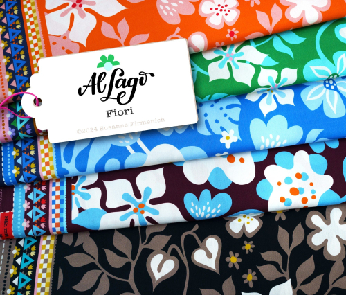 Preview: RESTSTÜCK 1,70m !!! - Bio Baumwoll Satin - Fiori - Col. 01 orange - Al Lago - Hamburger Liebe - Albstoffe