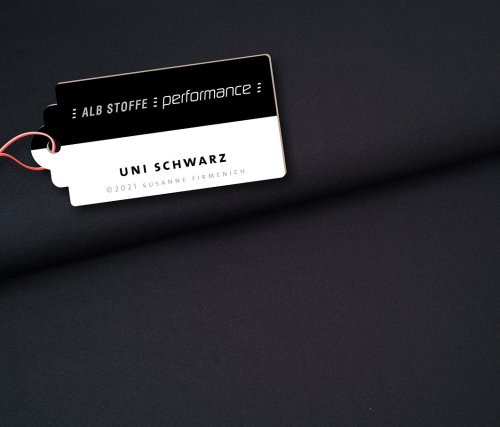 RESTSTÜCK 1,00m !!! - Funktionsstoff - uni - schwarz - Performance - Hamburger Liebe - Albstoffe