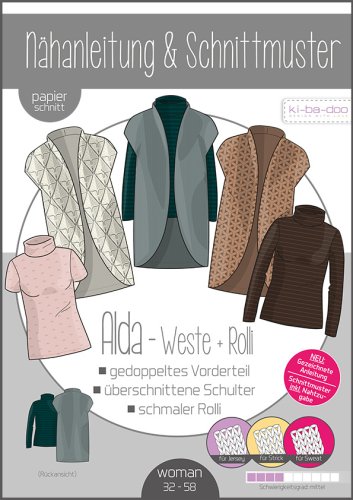 Papierschnittmuster - Alda Weste + Rolli - Damen - Kibadoo