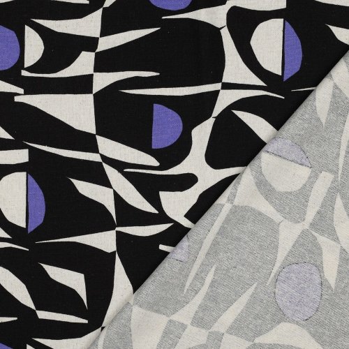Viskose Leinen - Amelia - black/purple