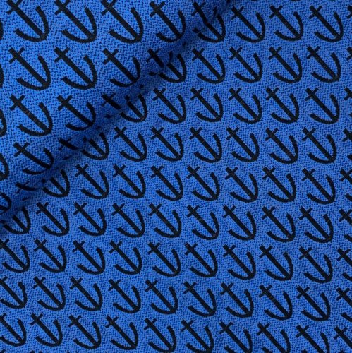 Bio Jacquard Jersey - Anchor Knit - A04/99 - bluette/schwarz - Ahoy - Hamburger Liebe - Albstoffe