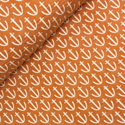 RESTSTÜCK 1,10m!!! - Bio Jacquard Jersey - Anchor Knit - A76/17 - nepal/meringa - Ahoy - Hamburger Liebe - Albstoffe