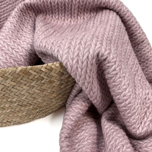 Viskose Strick - Angora Touch Jacquard - rosa meliert