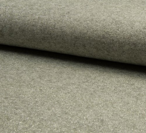 RESTSTÜCK 1,50m !!! - Viskose Strick - Asley - khaki melange Glitzer