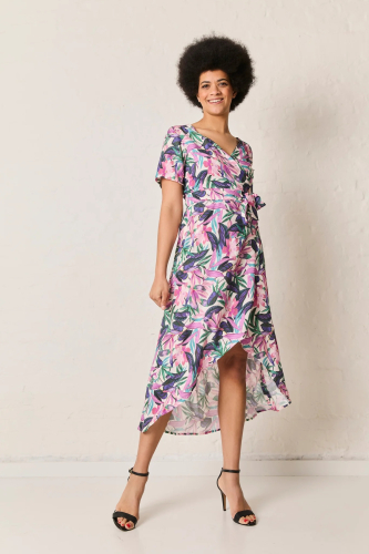 Preview: RESTSTÜCK 0,50m !!! - Viskose - Purple Flowers - Atelier Jupe