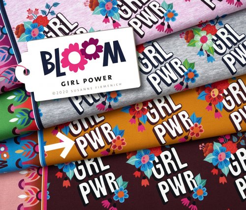Bio Sweat - Girl Power - Col.3 - curry - Bloom - Hamburger Liebe - Albstoffe