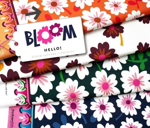 RESTSTÜCK 80cm !!! - Lyocell Jersey - Hello - Col.1 - orange - Bloom - Hamburger Liebe - Albstoffe