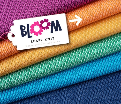 Bio Jacquard Jersey - Leafy Knit - melone/papaia A86/A80 - Bloom - Hamburger Liebe - Albstoffe