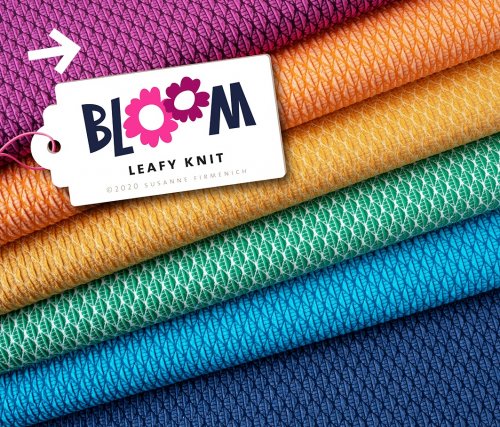 RESTSTÜCK 90cm !!! - Bio Jacquard Jersey - Leafy Knit - ortensia/bordeaux A55/A18 - Bloom - Hamburger Liebe - Albstoffe