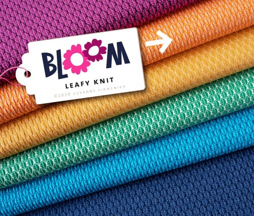 RESTSTÜCK 1,30m !!! - Bio Jacquard Jersey - Leafy Knit - melone/papaia A86/A80 - Bloom - Hamburger Liebe - Albstoffe