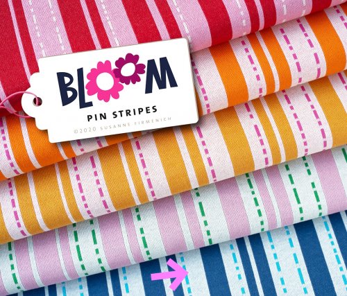 Bio Jacquard - Pin Stripes - Col.5 - blau - Bloom - Hamburger Liebe - Albstoffe