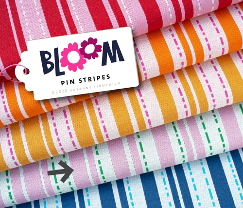 RESTSTÜCK 0,50m !!! - Bio Jacquard - Pin Stripes - Col.4 - rosa - Bloom - Hamburger Liebe - Albstoffe