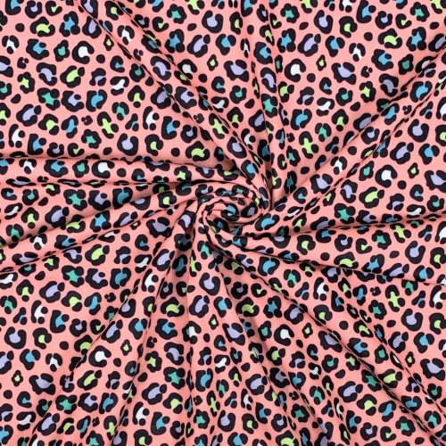 Badestoff Jersey - Colorful Leo - coral