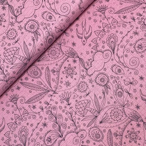Bambus Musselin - Manga - rosa - Lillestoff