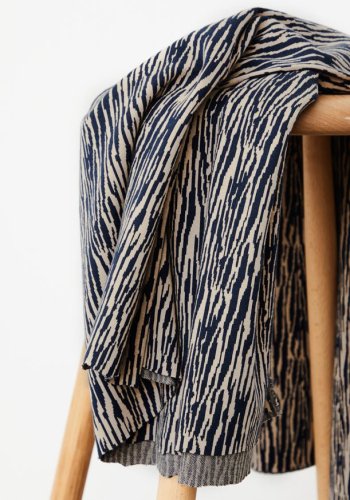 RESTSTÜCK 50cm !!! - Bio Jacquard - Bark - indigo night/dune - Mind the Maker