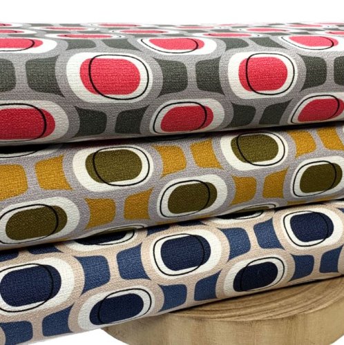 Baumwolle - Barcloth - Orbs - olive - Modern Retro - Cloud9 Fabrics