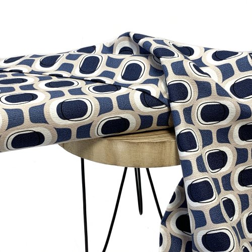 Baumwolle - Barcloth - Orbs - blue - Modern Retro - Cloud9 Fabrics