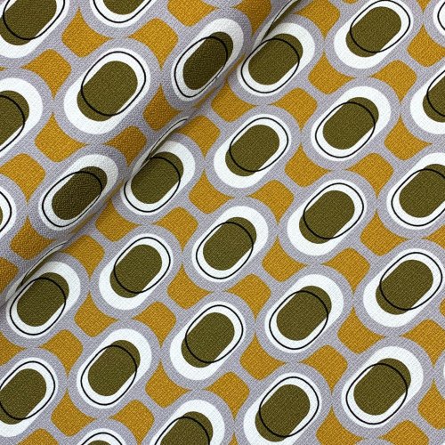 Baumwolle - Barcloth - Orbs - olive - Modern Retro - Cloud9 Fabrics