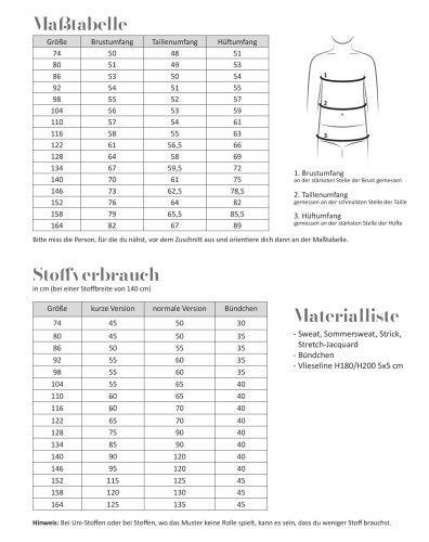 Papierschnittmuster - Basic Pullover - Kinder - Fadenkäfer