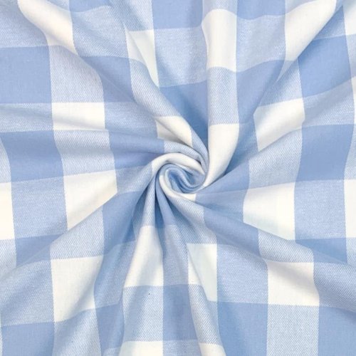 Preview: RESTSTÜCK 1,40m !!! - Baumwoll Flanell - Check - dusty blue