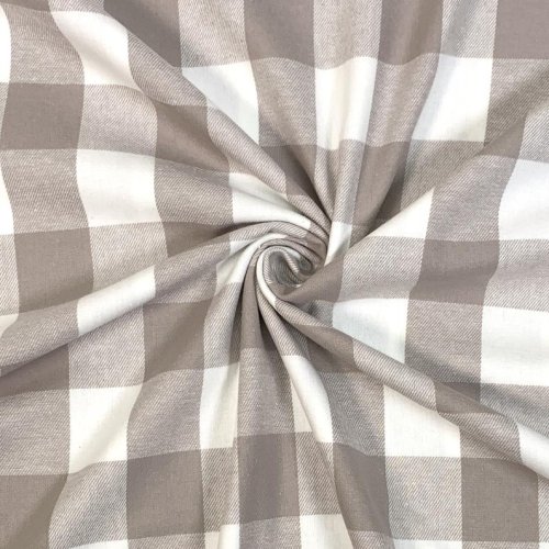 Preview: RESTSTÜCK 0,70m !!! - Baumwoll Flanell - Check - sand