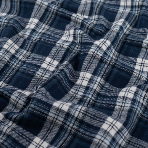 Baumwoll Flanell - Karo - denim