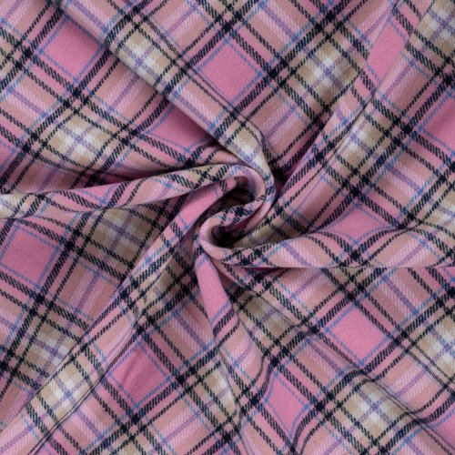 Baumwoll Flanell - Karo - old pink