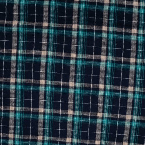 Baumwoll Flanell - Karo - petrol
