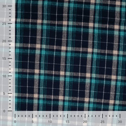 Baumwoll Flanell - Karo - petrol