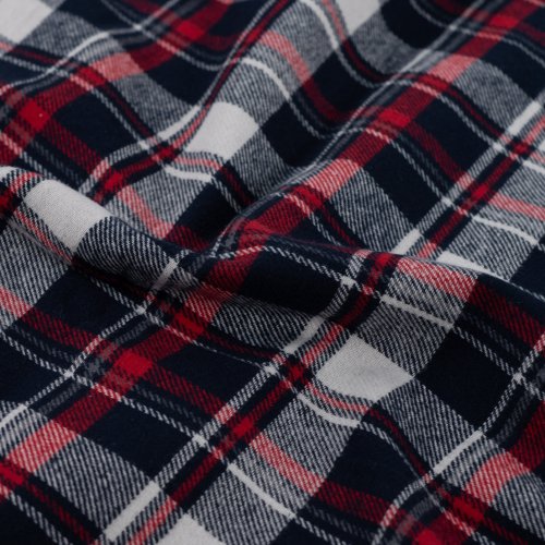 Baumwoll Flanell - Karo - red/navy