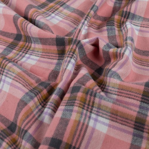 Baumwoll Flanell - Karo - salmon