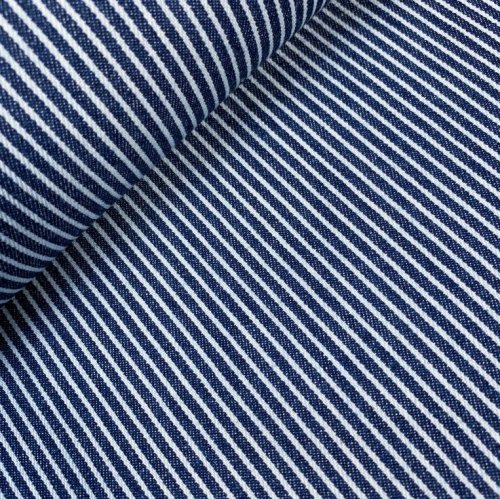 Preview: Baumwolle - Jeans - Streifen - dunkelblau