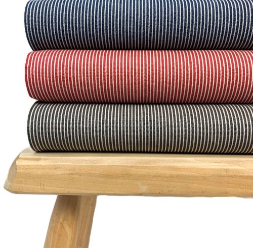 Preview: Baumwolle - Jeans - Streifen - dunkelblau