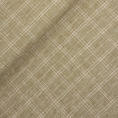 Baumwoll Leinen - Check Glitzer - beige silver