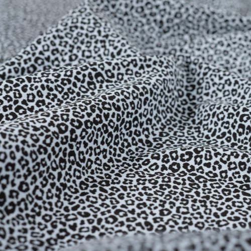 Baumwoll Popeline - Mini Leopard - dusty blue