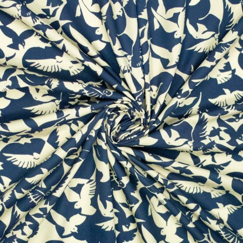 Baumwoll Popeline - Palomas - navy