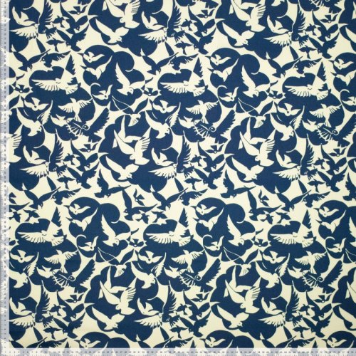 Baumwoll Popeline - Palomas - navy