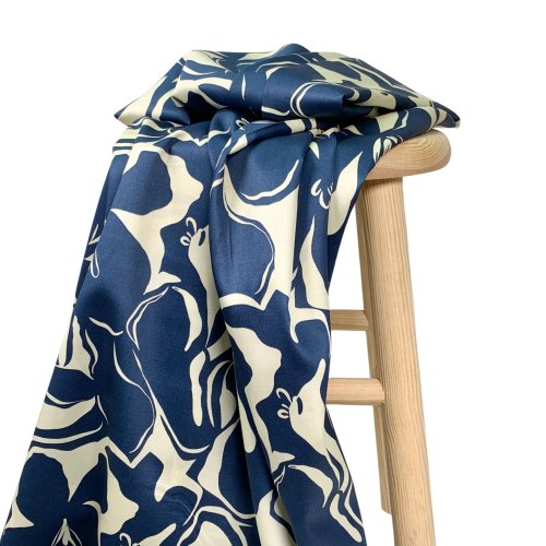 RESTSTÜCK 1,40m !!! - Baumwoll Satin - Noori Flowers - jeans