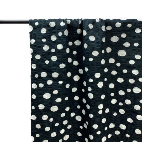 RESTSTÜCK 1,0m !!! - Baumwoll Seersucker - Dots - black