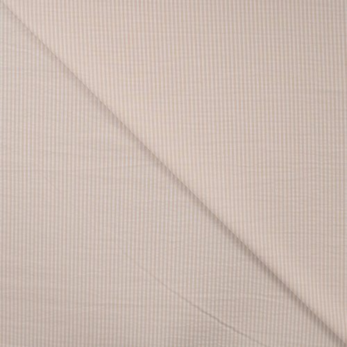 Baumwolle Seersucker - Stripes - sand/white