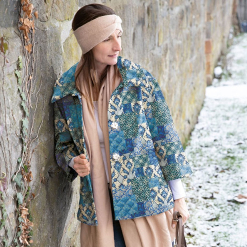 Preview: RESTSTÜCK 1,00m !!! - Baumwoll Stepper - Ornament Paisley - blau