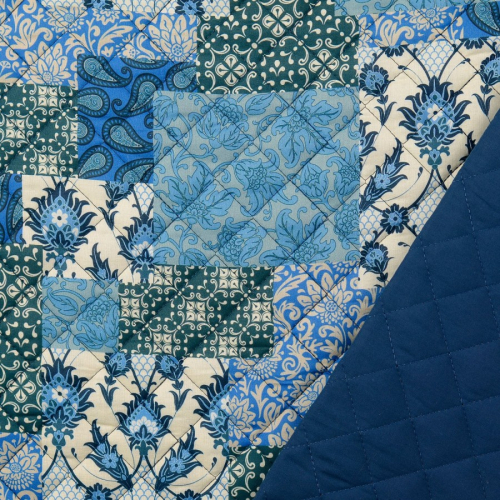 Preview: RESTSTÜCK 1,00m !!! - Baumwoll Stepper - Ornament Paisley - blau