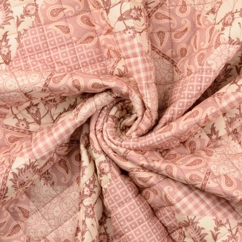 Baumwoll Stepper - Raute Paisley - altrosa