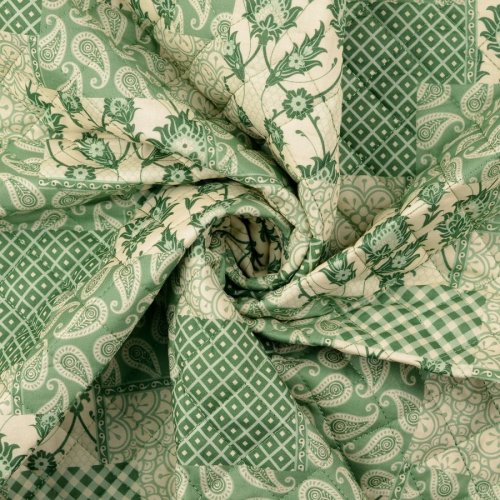 Baumwoll Stepper - Raute Paisley - lindgrün