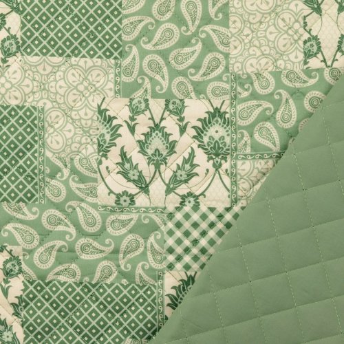 Baumwoll Stepper - Raute Paisley - lindgrün